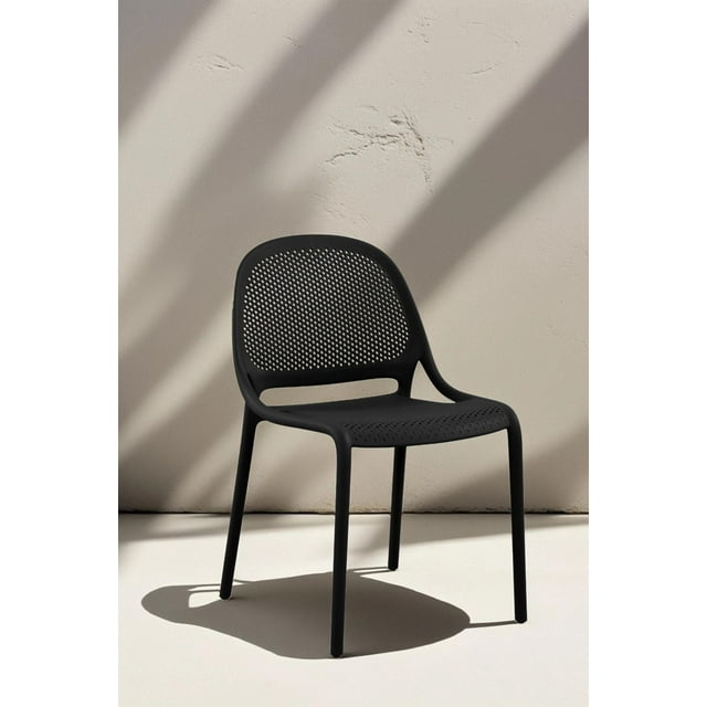 Chaise à dîner sans accoudoirs Summer noir (4 chaises/boîte)