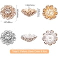 thumbnail image 4 of 2 Colors 8PCS Rhinestone Shank Buttons Crystal Flower Embellishments Sew on Clothing Buttons Clothes, 4 of 8