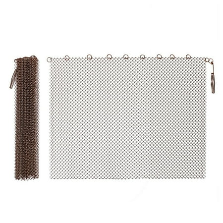 

2-Pack Fireplace Mesh Screen Curtain Sturdy Spark Guard with Scroll Design Easy Installation Durable Metal Construction Fireplace Hanging Net