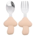 thumbnail image 1 of UPGRATOR 2-Pcs Toddler Utensils Feeding Training Spoons Forks Silicone Rounded Edges, 1 of 7