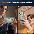 thumbnail image 6 of Magnetic for iPhone 15 Case with 2 Glass Screen Protectors, Compatible with Magsafe, Military-Grade Protection, Hard Protective Cover Shockproof Phone Case for iPhone 15, 6.1 inch, Alpine Green, 6 of 14