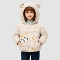 thumbnail image 2 of Staki Kids Boy's Winter Coat Hooded Puffer Windbreaker Warm Cotton Jacket Parka Down Outdoor Coats Toddler Coats(Beige,12-18 Months), 2 of 6