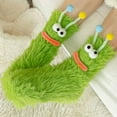 thumbnail image 6 of Ugly Christmas Socks for Women, Novelty Googly Eye Plush Socks with Funny Faces, Warm Crew Length Sleeping Socks for Winter, Cute Couple Gift Idea, 6 of 6