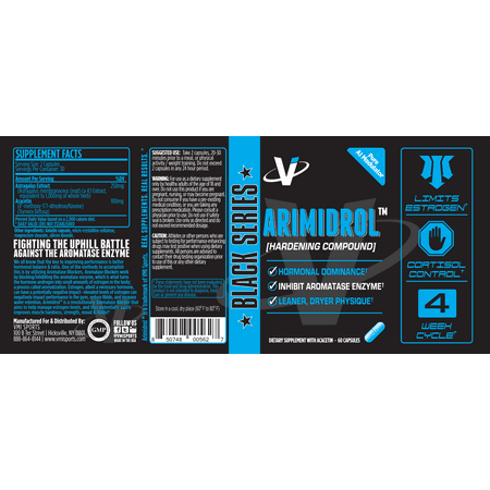 VMI Sports | Arimidrol Hardening Compound | Natural Estrogen Blocker for Men | Testosterone Booster and Aromatase Inhibitor | to Build Muscle and Burn Fat | Anti Estrogen (60 Capsules)