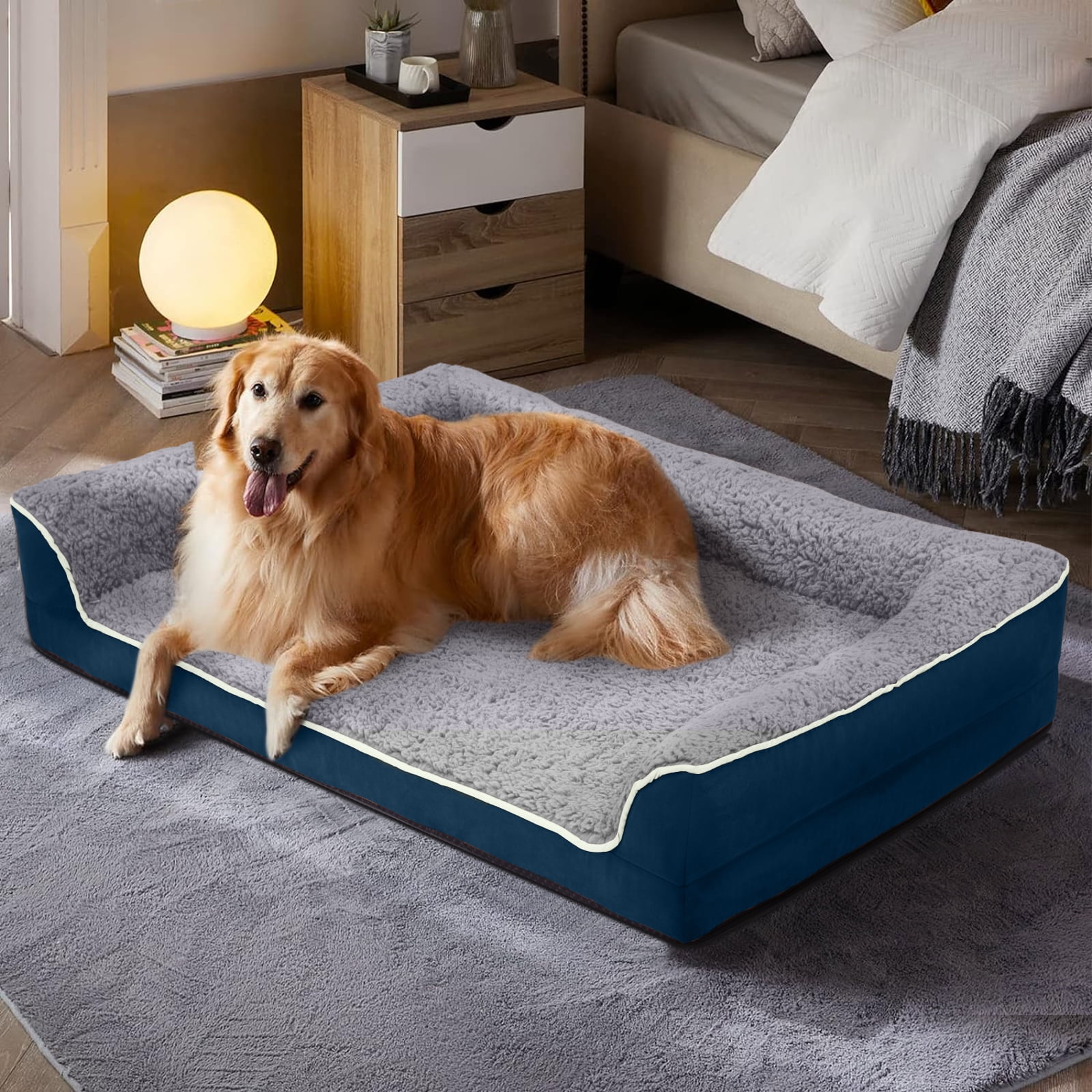 PayUSD Dog Bed for Large Medium Small Dogs Orthopedic Dog Sofa Bed Non Slip Pet Couch with Removable Washable Cover Supportive Egg Crate Foam S to XL