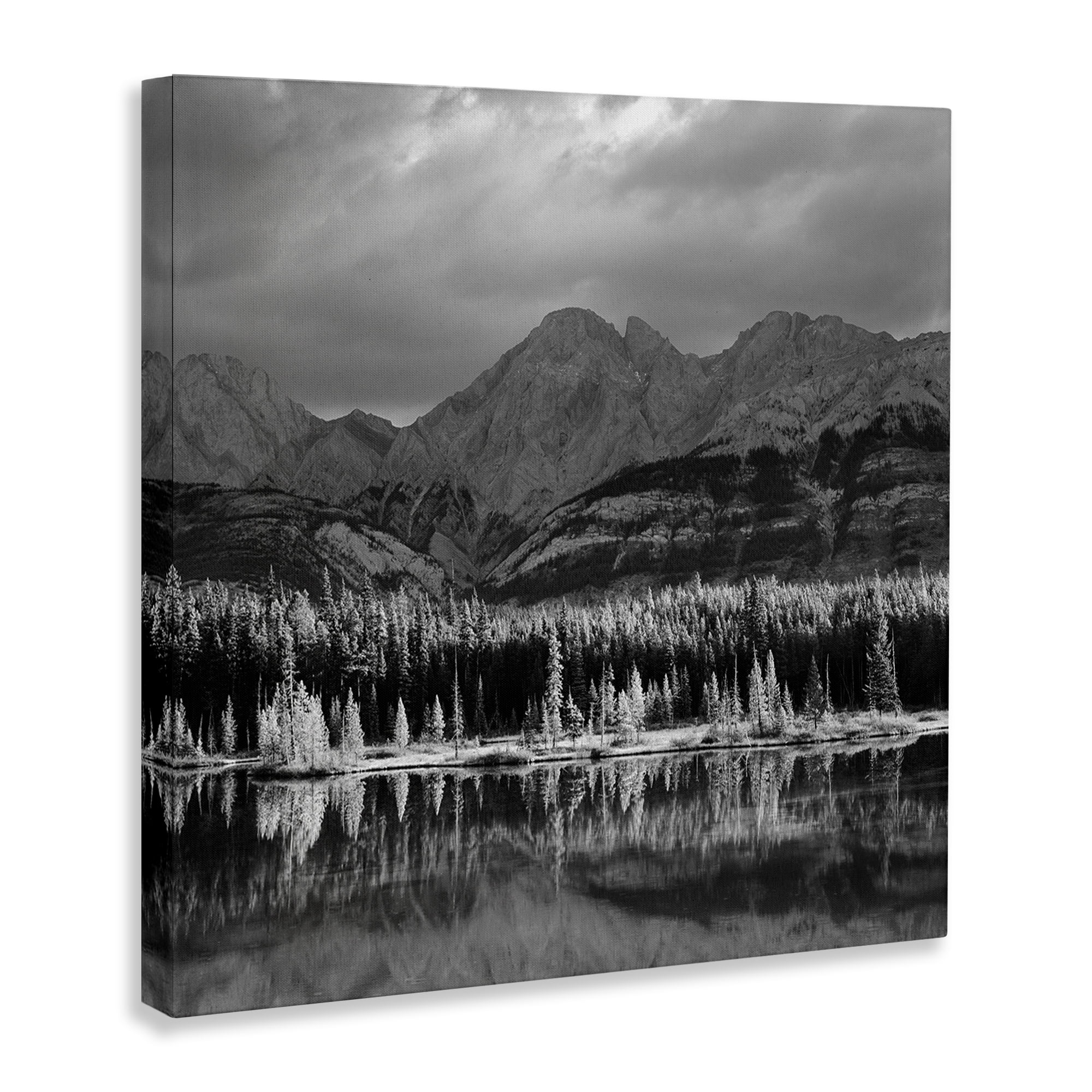 Stupell Industries Two Jack Lake Landscape Landscape & Nature Photography Wrapped Canvas Art Print Wall Art, 30 x 30
