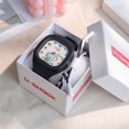 thumbnail image 1 of Lindo reloj de silicona, moderno reloj deportivo con correa cuadrada y luz nocturna para estudiantes, 1 of 6