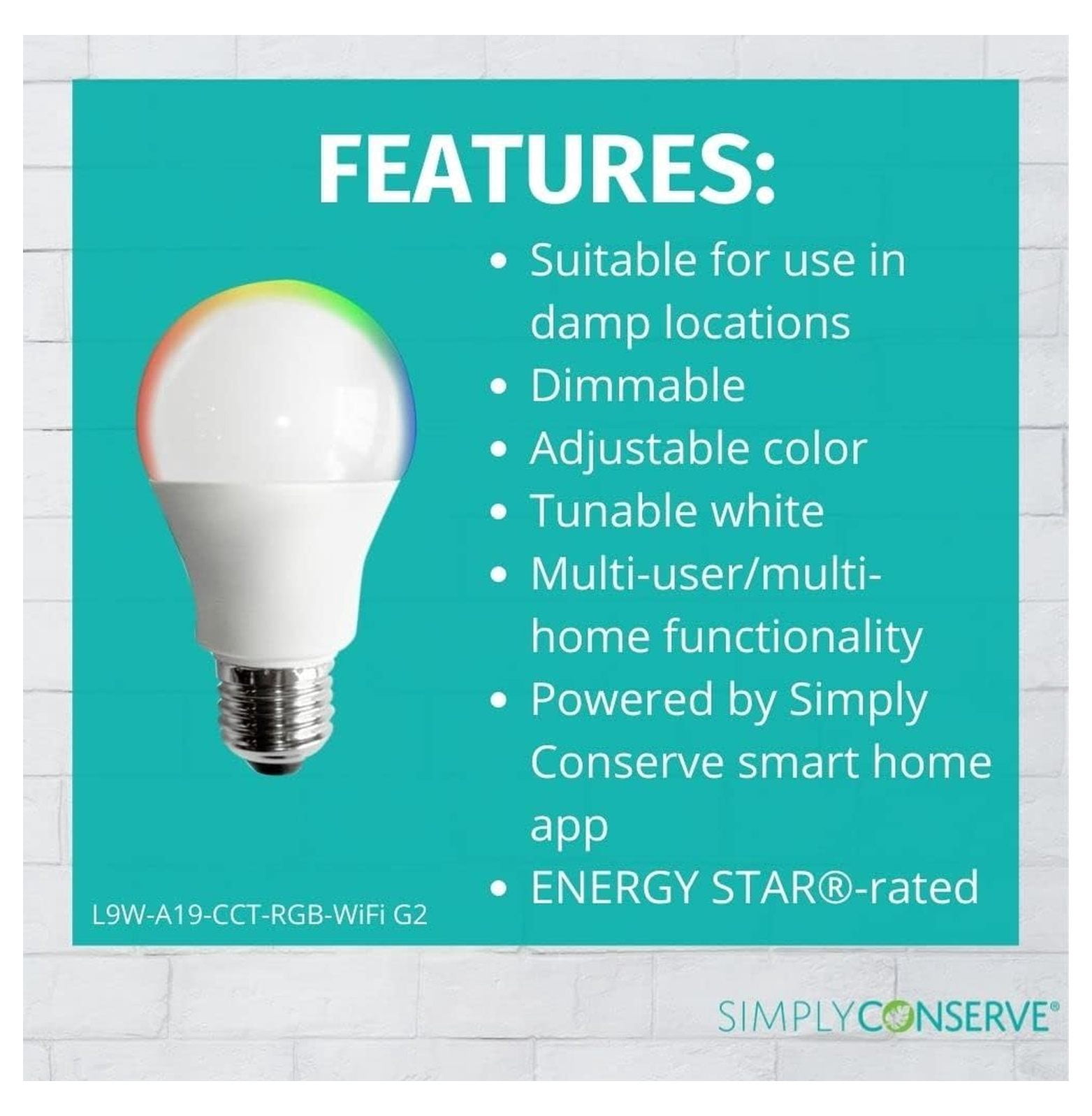 60-Watt Equivalent A19 Energy Smart Bluetooth LED Light Bulb 2700-6500 (K) with E26 Base Color No Hub (8-Pack)