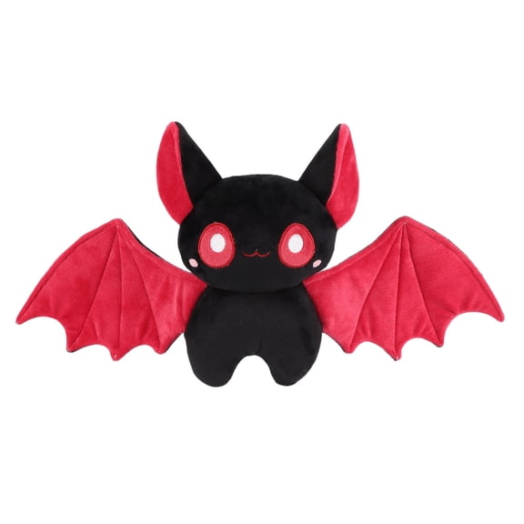 Goth Stuffed Bat Plush Toy Set 9.8 Inch Mommy Bat Stuffed Animal with Baby Halloween Toys Gothic Plushies Dolls for Kids Birthday Halloween Party Decors (Black)