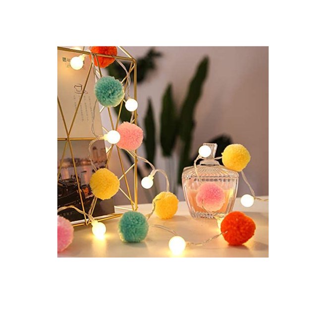Guirnalda de luces con 30 LED, 3 m, bola pompón, decoración navideña, para dormitorio, fiesta Xemadio HFP-0457