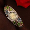 thumbnail image 3 of Reloj de pulsera estilo nicho estilo pastoral con diamantes incrustados para mujer, 3 of 5