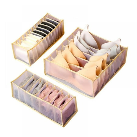 

Underwear Drawer Organizer Drawer Divider Foldable Closet Storage Boxes Dresser Drawer Organizers for Underwear Socks Clothes Stockings Scarves Ties and Bras Including 3Pcs/Set of 6/7/11 Grid