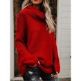 thumbnail image 2 of Suéter de punto de cuello alto grueso informal bohemio para mujer, prendas de vestir de gran tamaño, manga larga SG Sunnimix suéter de punto boho para mujer, 2 of 8