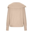 thumbnail image 5 of Babysbule Womens Casual Tops Solid Color Lapel Neck Long Sleeve Loose T-Shirt Blouse Pullover Tops, 5 of 9