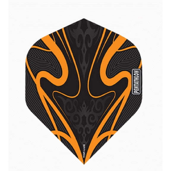 3 Sets (9 Flights) Pentathlon TDPLUX STANDARD Orange Ex-Tough Dart Flights - 100 Micron - Style 1