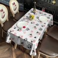 thumbnail image 3 of White Cow Heart Pattern Rectangle Tablecloth 60"x102",Waterproof Polyester Rectangle Table Cloth, Wipeable Spillproof Polyester Tablecloth for Dining, Camping, Indoor and Outdoor, 3 of 6