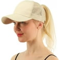 thumbnail image 4 of CC Pony Tail Outlet Mesh Adjustable Hat, Beige, 4 of 6