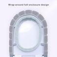 thumbnail image 3 of Bewildely Funda para asiento de inodoro de 3 piezas, Universal, fácil instalación, agradable para la piel, textura de alta gama, fibra en forma Juegos de accesorios de baño Blanco Verde + 3 piezas, 3 of 6
