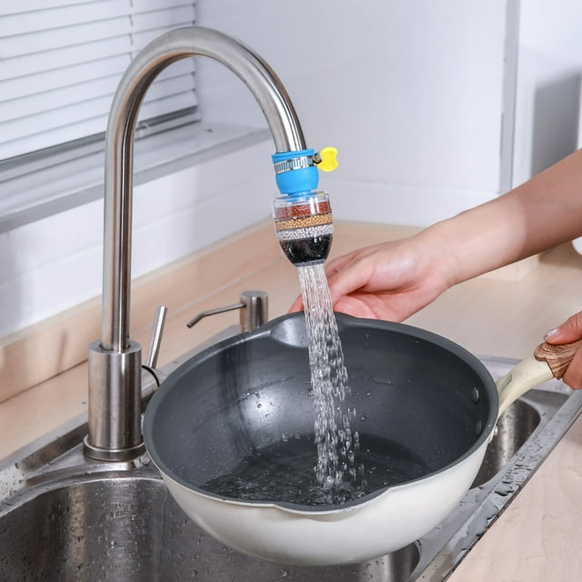 Filtro de agua universal para grifo ZJT250124896 | Purificador de agua para cocina y baño | Filtro ahorrador de agua a prueba de salpicaduras con carbón activado multicapa de zeolita PVA | Mejor