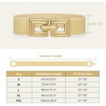 thumbnail image 5 of Women Wide Elastic Waist Belt Fashion Hollow Out Square Gold Buckle Stretchy Belt Waistband for Ladies, 5 of 5