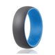thumbnail image 1 of Anillo de bodas de silicona - Colección Duo estilo cúpula - Azul claro-gris de ROQ para hombre - Anillo de 14 mm, 1 of 2