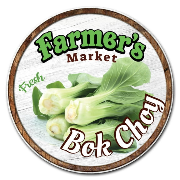 SignMission C-24-CIR-WS-Bok Choy Corrugated Plastic Sign with Stakes 24 in. Circular - Farmers Market Bok Choy