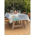 thumbnail image 3 of Outdoor Tablecloth with Umbrella Hole for Patio/Picnic/Party/Camping, Marine Life Waterproof Table Cloth Rectangle Table Cover Washable, Summer Coastal Nautical Coral Conch Seashells (60"x 102"), 3 of 8