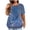 Blue, variant on Teissuly Women Fashion Casual Printing Shirts Short Sleeve Loose Plus Size Tee Tops Round Neck Tunic Blouse