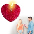 thumbnail image 2 of Vela perfumada de rosa en forma de corazón | Cera de soja para aromaterapia Peony Design | Quemadura de larga duración | Fragancia floral relajante | Acento decorativo para el hogar | 1 Pieza, 2 of 7