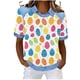 thumbnail image 1 of Tops de Verano de las Mujeres Tops de Cuello Redondo Casuales para las Mujeres Tops de Solapa Casuales Impresos de Pascua de Moda de Verano para las Mujeres, 1 of 6