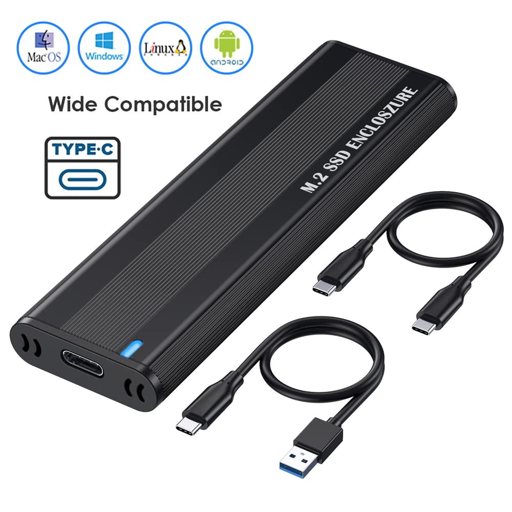 JSER USB 3.0 USB-C Type-C to NVME M-key M.2 NGFF SATA SSD External PCBA Case Enclosure RTL9210B Chipset