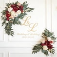 thumbnail image 4 of 2 guirnaldas de arco de boda con flores artificiales, adorno colgante para decoración del hogar, telón de fondo floral para decoración de puerta de Rojo, 4 of 8