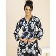 thumbnail image 5 of Moomaya Long Sleeve V Neck Wrap Printed Dress - Women's Stylish Wrap Dress, 5 of 9