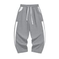 thumbnail image 4 of Dolkfu Summer Mens Pants Color Block Athletic Sweatpants Drawstring Waffle Trouser for Men XL, 4 of 8