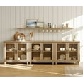 thumbnail image 1 of WAMPAT 3-in-1 Buffet Server Table, Accent Sideboard with Storage & Glass Door,Console Table for Kitchen, Dining Room, and Living Room, Oak, 1 of 6