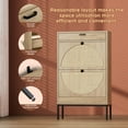 thumbnail image 6 of Brafabhome Narrow Shoe Storage Cabinet with 2 Flip Drawers, Rattan Floor Shoe Holder with Shelves & Sturdy Metal Legs for Entryway | 12 Pairs, 6 of 10