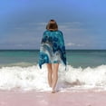 thumbnail image 6 of PHYHOO Blue Marble Texture Oversized Quick Dry Microfiber Beach Towel Render Pattern Lightweight Sand Free Towel Super Soft &amp; Absorbent for Travel Swimming Sports 30x60in, 6 of 8