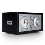 Tivoli Audio Model Three AM/FM Bluetooth Clock Radio with USB Charging Ports (Black Ash/Silver)