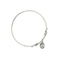 thumbnail image 2 of 8 1/2 inch Round Double Loop Bangle Bracelet w/ Our Lady of Olives in Sterling Silver, 2 of 3
