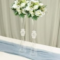 thumbnail image 2 of Efavormart 2 Pack | 27" Clear Crystal Embellishment Trumpet Table Centerpiece, Reversible Plastic Flower Vase, 2 of 7