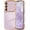 Light Purple, variant on REQO for Samsung Galaxy S26 Case for Women Girls, Cute Wave Frame Curly Shape with Love Heart Raised Camera Protection Cover Luxury Plating Shockproof Phone Case for Galaxy S26