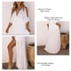 thumbnail image 4 of Vestido Maxi De Verano Para Mujer, Amigable Con La Piel Hombro Frío Elástico Cintura Alta Vestido Maxi Con Cuello En V Para Mujer Sin Espalda Para Fiestas Octpeak Blanco XL, 4 of 6