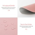 thumbnail image 3 of tapis De Souris Rond 220x220x2mm, Antidrapant Tapis De Bureau Cuir Pu Tanche Pour Ordinateur Clavier Gaming Double Face, Nude Rose/argent, 3 of 5