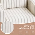 thumbnail image 5 of DREAMSIDEA Swivel Accent Chair, Swivel Barrel Chair, Upholstered Comfy 360 Degree Swivel Club Chair for Living Room/Bedroom/Waiting Room/Office(Linen Pin Stripe Light Brown, Set of 2), 5 of 6