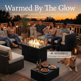 thumbnail image 2 of LayinSun 8 Piece Patio Furniture Set with 44" Propane Gas Fire Pit Table, Outdoor Sectional Conversation Set Wicker Rattan Sofa Set with Coffee Table, 2 of 7