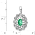 thumbnail image 4 of Real 14kt White Gold Fancy Diamond and Oval Emerald Pendant, 4 of 4