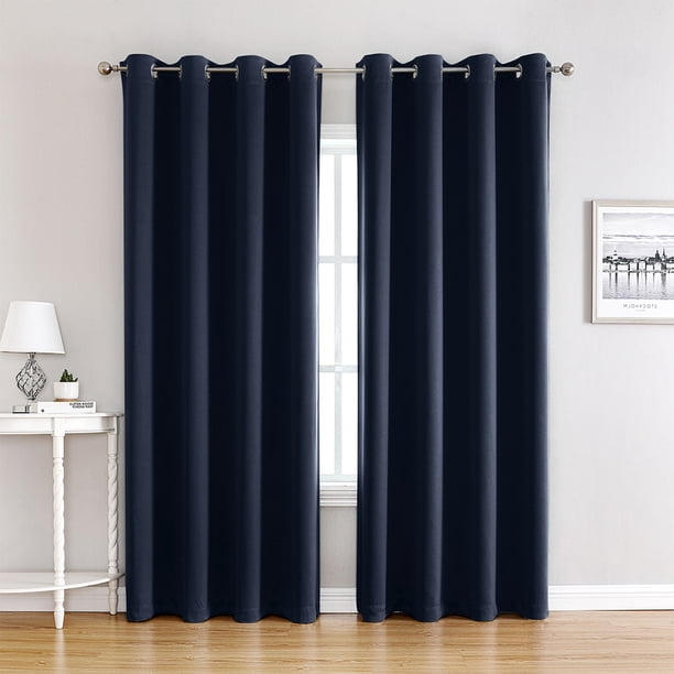 Billuyoard Cortinas opacas de 2 piezas para un ambiente oscuro y acogedor en cualquier habitación Cortinas de aislamiento térmico Sombras de ventana azul violáceo 132*160
