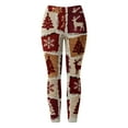 thumbnail image 4 of Puliio Christmas Leggings For Women Casual Fashion Xmas Santa Printed Sports Tight Full Length Yoga Pants Soft Stretchy Tummy Control Classic Daily Wear Legging,Red,L, 4 of 4