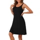 thumbnail image 4 of INSPIRE CHIC Vestido de pijama sin mangas para mujer Chemise Sleepshirts Camisones de tirantes de espagueti L Negro, 4 of 6