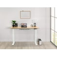 thumbnail image 2 of EFFYDESK Business Height Adjustable Home Office Computer Standing Desk with Cable Management Tray (59"×29") Oak Wood on White Frame, 2 of 5